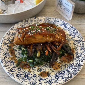 The Hampton Social - Denver - HS Honey Glazed Norwegian Salmon - New American Near Me - Denver, Colorado The Hampton Social - Denver - HS Honey Glazed Norwegian Salmon - New American Near Me - Denver, Colorado