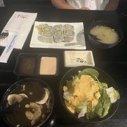 Soup salad and sushi