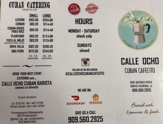 Menu photo 2 Calle Ocho Cuban Cafecito Rancho Cucamonga, CA Menu photo 2 Calle Ocho Cuban Cafecito Rancho Cucamonga, CA