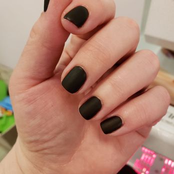 COCO NAIL SALON - Matte black gel. - Nail Salons Near Me - Oak Park, Illinois