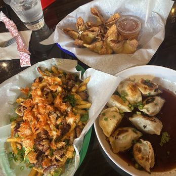Lucky Seb’s - Kimchi fries, salmon ragoon, and chili pork dumplings - Chinese Near Me - Lawrence, Kansas