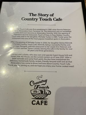 Menu photo 4 Country Touch Cafe Atascadero, CA Menu photo 4 Country Touch Cafe Atascadero, CA