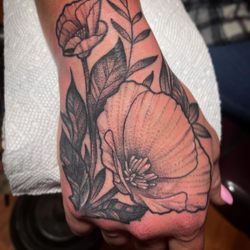Electric Cicada - Poppy Hand Piece Cover up done by Reyjon.
