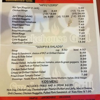 On Q Smokehouse Grill - Menu front, Oct 2018 - Smokehouse Near Me - St. Leo, Florida