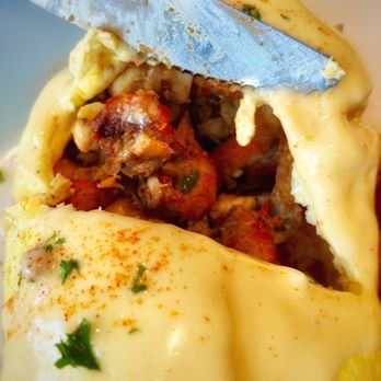 The Warehouse - a plate of food with a knife - Seafood Near Me - Alexandria, Virginia