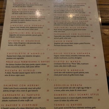 Il Davide - Menu - Italian Near Me - San Rafael, California Il Davide - Menu - Italian Near Me - San Rafael, California
