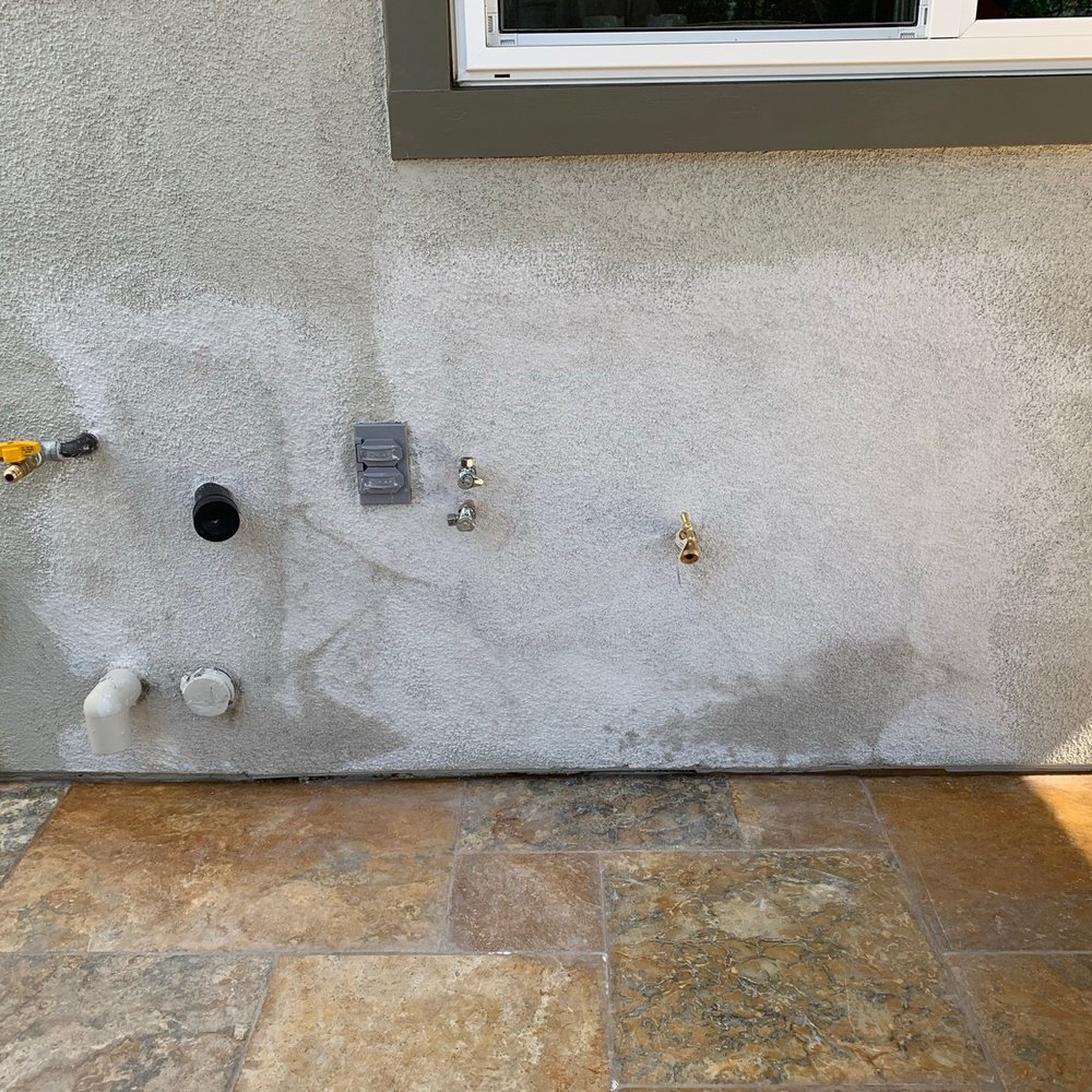 Simpex Repipe & Plumbing - Hot - cold water and drain line brought in from under the kitchen sink for outdoor bbq island. - Plumbing Near Me - Irvine, California Simpex Repipe & Plumbing - Hot - cold water and drain line brought in from under the kitchen sink for outdoor bbq island. - Plumbing Near Me - Irvine, California