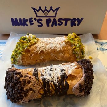 Mike's Pastry - Pistachio Cannoli Chocolate Mousse Cannoli - Bakeries Near Me - Boston, Massachusetts Mike's Pastry - Pistachio Cannoli Chocolate Mousse Cannoli - Bakeries Near Me - Boston, Massachusetts
