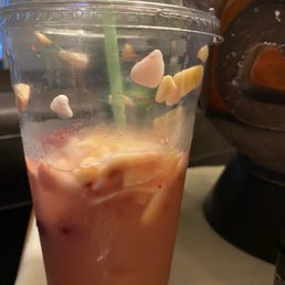 White Peach/red raspberry splash. I drank it so fast that the fruit stuck to the cup .