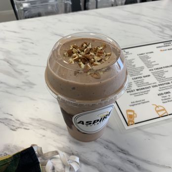 Aspire Nutrition - Chocolate/Raspberry Healthy Shake at the main bar area - Coffee & Tea Near Me - Lewisville, Texas