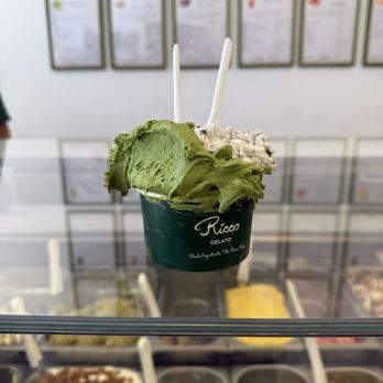 Ricco Gelato - Jasmine matcha and cookies n cream gelato - Gelato Near Me - Ladera Ranch, California Ricco Gelato - Jasmine matcha and cookies n cream gelato - Gelato Near Me - Ladera Ranch, California