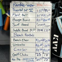 Boss Frog's Snorkel, Bike & Beach Rentals - Rental Rates
