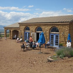 Patio to the right side of the house