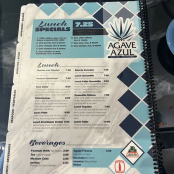 Agave Azul Cocina Mexicana - Lunch menu - Seafood Near Me - Edmond, Oklahoma