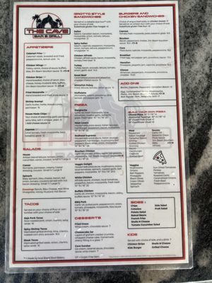 Menu photo 2 The Cave Bar & Grill Camdenton, MO