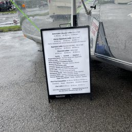 Coffee menu