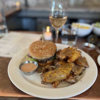 Finistere - Double Patty Cheeseburger- Happy Hour - New American Near Me - Port Townsend, Washington