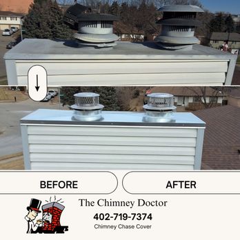 The Chimney Doctor - Before & After Chimney Chase Cover - Fireplace Services Near Me The Chimney Doctor - Before & After Chimney Chase Cover - Fireplace Services Near Me