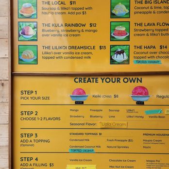 Kula Shave Ice - Some of the shaved ice combos - Shaved Ice Near Me - Hilo, Hawaii