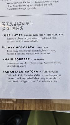 Menu photo 2 Tala Coffee Roasters Winnetka, IL