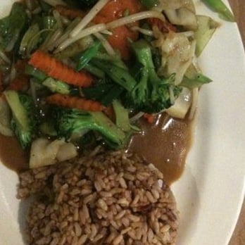 Racha Café - Mixed veggie over rice - Thai Near Me - Berkeley, California