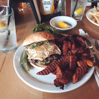 Canal Park Brewing - Build Your Own Burger: sprouts, egg and guacamole + a side of sweet potato fries - Breweries Near Me - Duluth, Minnesota Canal Park Brewing - Build Your Own Burger: sprouts, egg and guacamole + a side of sweet potato fries - Breweries Near Me - Duluth, Minnesota