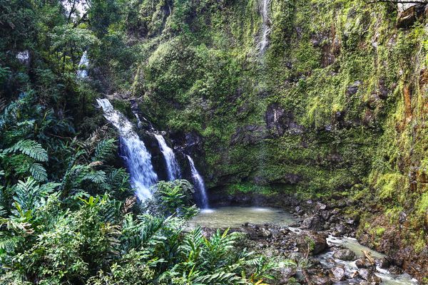 Upper Waikani Falls by null