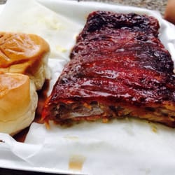 Mary's Pit Bar-B-Q - Best rack of juicy n greasy ribs w slaw, beans, n potato salad. Opt for sweet tea since it's down in the south Alabama!