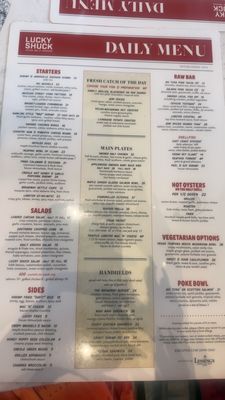 Menu photo 1 Lucky Shuck Jupiter, FL