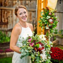 Just Roses Flowers & More - Our beautiful designer Becca on her wedding day.