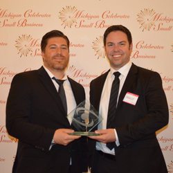 High Level Marketing - Co-founders Wesley and Jon receive Michigan 50 Businesses to watch award.