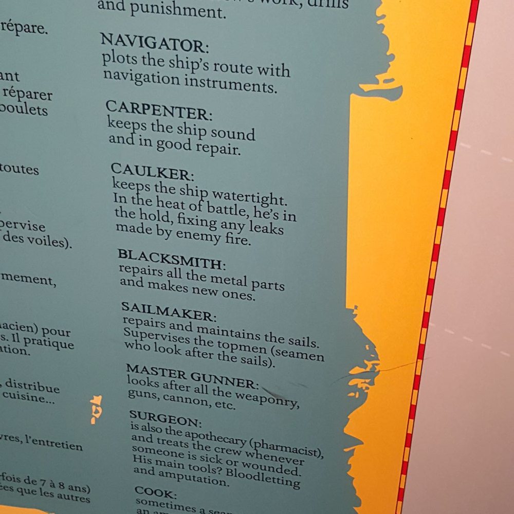 Pointe-à-Callière - Roles and occupations while manning a ship - which would you choose? - Museums Near Me - Montreal, Quebec Pointe-à-Callière - Roles and occupations while manning a ship - which would you choose? - Museums Near Me - Montreal, Quebec