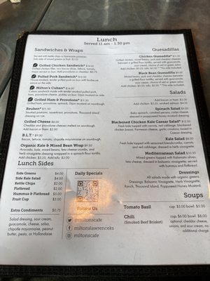 Menu photo 2 Milton's Cafe Lawrence, KS