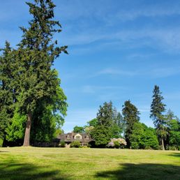 Expansive lawn in front of the Clise Mansion