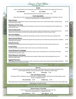 Menu photo 1 Mulligan's On the Green Lake Mills, WI