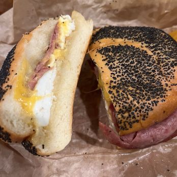 Dingfelder's Delicatessen - Egg on a roll with cheddar and salami - Delis Near Me - Seattle, Washington
