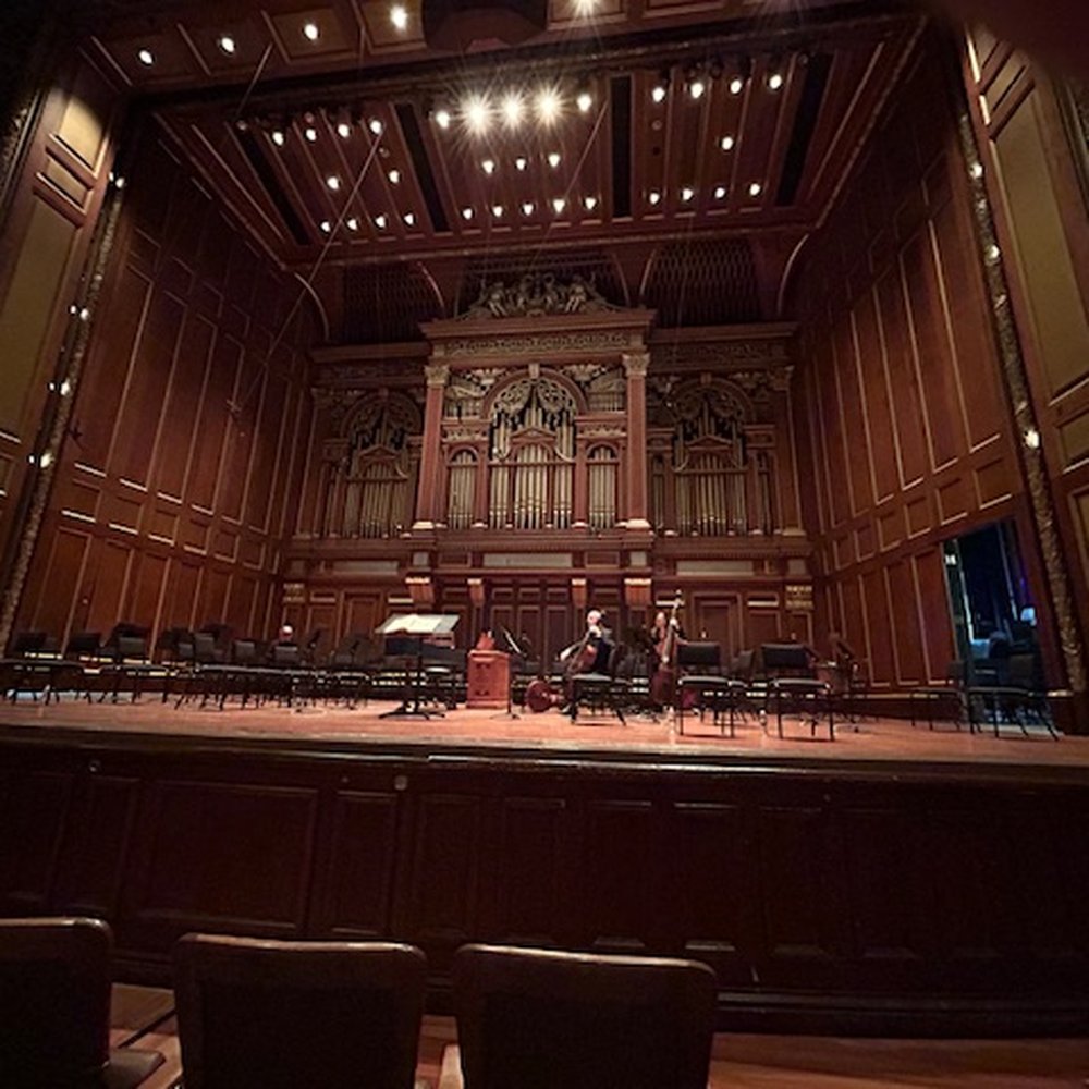 Jordan Hall - Main stage before the performers arrive - Performing Arts Near Me - Boston, Massachusetts