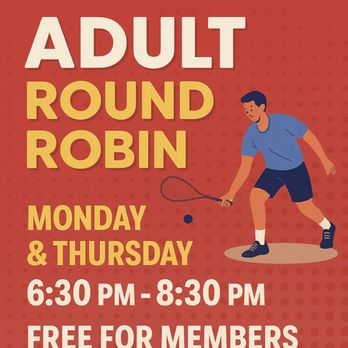 Pyramid Squash - Adult round robin is for 18 year olds or older, the level is intermediate - advanced, drop ins allowed. - Squash Near Me - Tuckahoe, New York