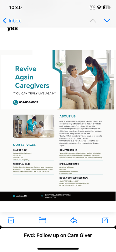 Revive Again Caregivers - home care agency in Jackson, MS