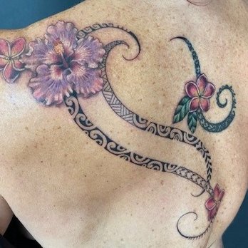 NightShade Studios - Upper left shoulder, including cover-up flower in center back - Tattoo Near Me - San Francisco, California