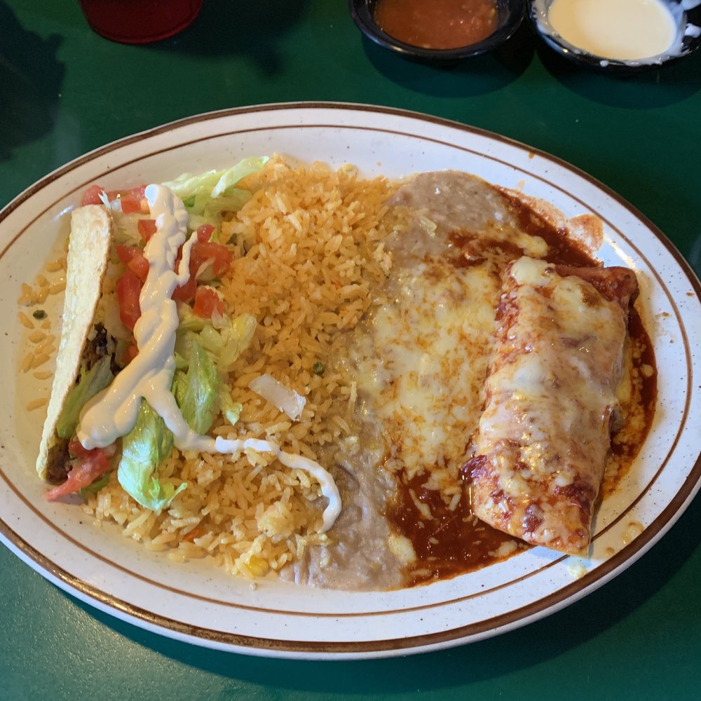 Fiesta Mexicana Grill - Chicken enchilada with beef taco. Food is always on point here. - Mexican Near Me - Concord, North Carolina Fiesta Mexicana Grill - Chicken enchilada with beef taco. Food is always on point here. - Mexican Near Me - Concord, North Carolina