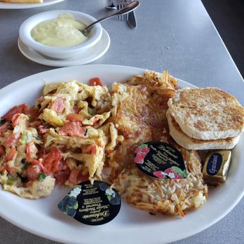 Bay Cafe - Salmon scramble with hollondais on side - Breakfast & Brunch Near Me - Seattle, Washington Bay Cafe - Salmon scramble with hollondais on side - Breakfast & Brunch Near Me - Seattle, Washington