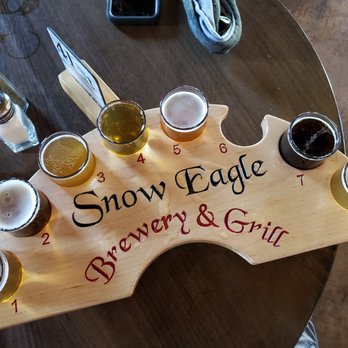 Snow Eagle Brewing & Grill - Taster Flight - the missing hole was filled with a replay of an existing taster :( - New American Near Me - Idaho Falls, Idaho Snow Eagle Brewing & Grill - Taster Flight - the missing hole was filled with a replay of an existing taster :( - New American Near Me - Idaho Falls, Idaho