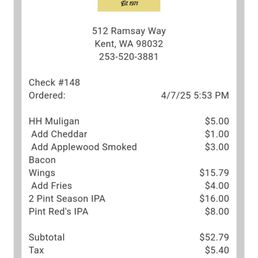 Happy hour ended at 6pm. All items ordered before as shown on the time stamp. Don't get ripped off like me! Happy hour ended at 6pm. All items ordered before as shown on the time stamp. Don't get ripped off like me!