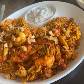 Indeblue Modern Indian - Samundri Biryani (Lobster, Crab, Shrimp, and Cashews) - Indian Near Me - Cherry Hill, New Jersey Indeblue Modern Indian - Samundri Biryani (Lobster, Crab, Shrimp, and Cashews) - Indian Near Me - Cherry Hill, New Jersey