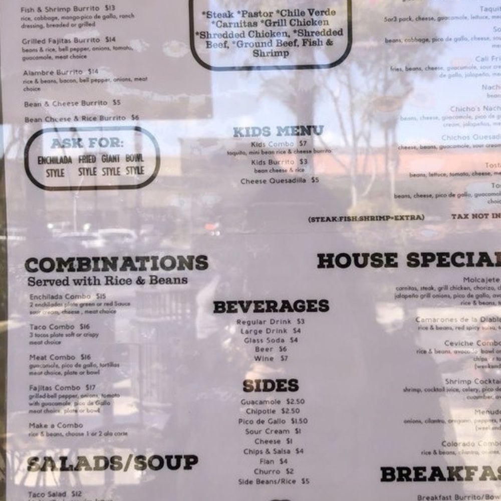 Chicho's - Menu. - Mexican Near Me - San Luis Obispo, California Chicho's - Menu. - Mexican Near Me - San Luis Obispo, California