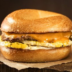 Einstein Bros. Bagels - Turkey-Sausage & Cheddar Breakfast Egg Sandwich