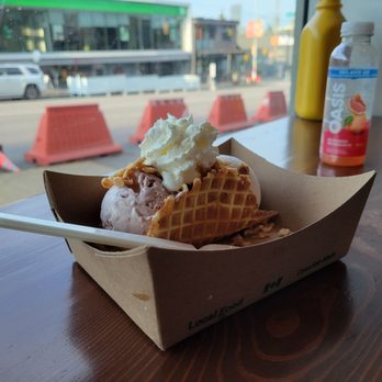 Rain or Shine Ice Cream - a waffle with a scoop of ice cream - Ice Cream & Frozen Yogurt Near Me - Vancouver, British Columbia Rain or Shine Ice Cream - a waffle with a scoop of ice cream - Ice Cream & Frozen Yogurt Near Me - Vancouver, British Columbia