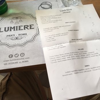 Lumière Prati - Lunch menu (unsure if it changes) - Bistros Near Me - Rome, RM Lumière Prati - Lunch menu (unsure if it changes) - Bistros Near Me - Rome, RM