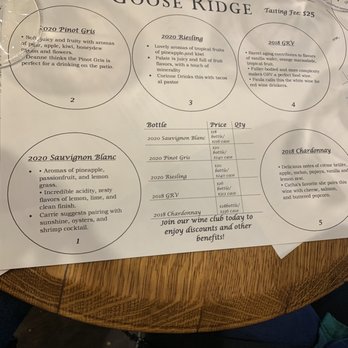 Goose Ridge Winery - White flight details - Wineries Near Me - Leavenworth, Washington Goose Ridge Winery - White flight details - Wineries Near Me - Leavenworth, Washington